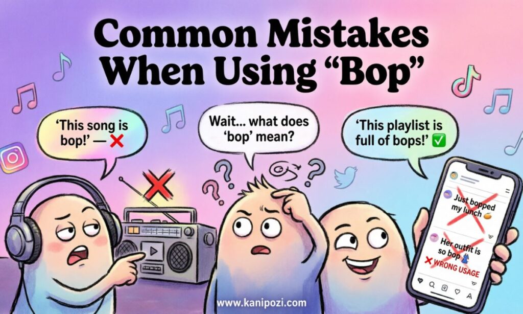 Common Mistakes using bop meaning