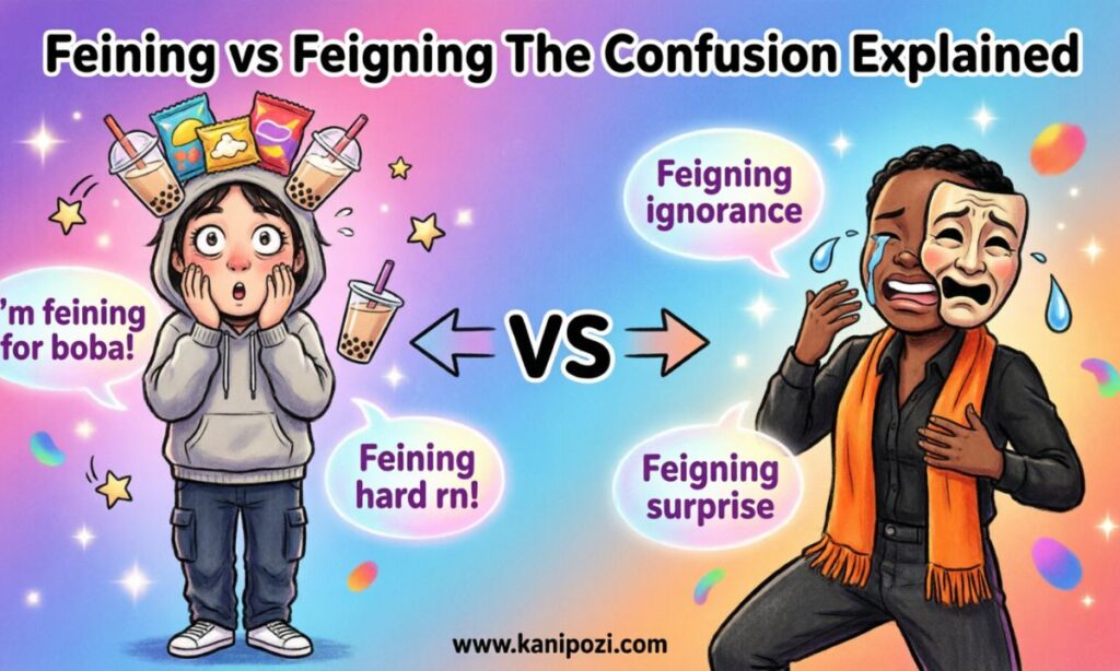 Feining meaning confusion