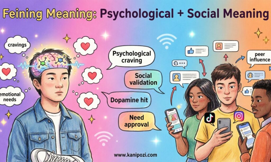 Feining meaning in social