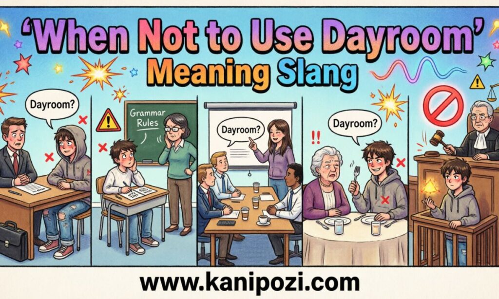 When not to use Dayroom Meaning Slang