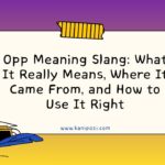 Opp Meaning Slang